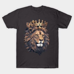 lion wearing a crown , the king of the jungle T-Shirt